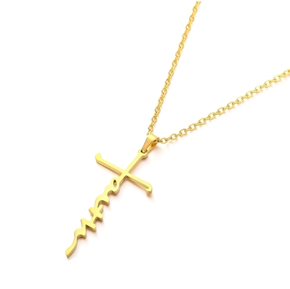 Goldtone Faith Pendant Necklace For Men Women, 19 Inches Adjustable - Picture 8 of 13